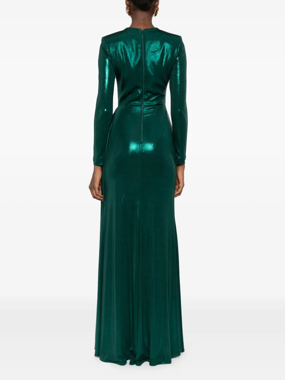 CRISTALLINI Nyssia gedrapeerde maxi-jurk Groen