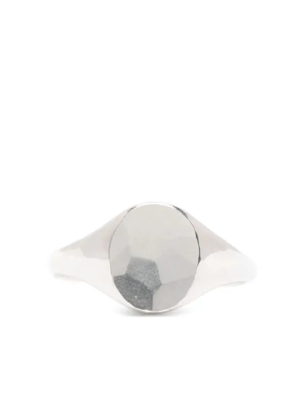 WERKSTATT:MÜNCHEN Hammered Signet Ring | Silver | FARFETCH OM