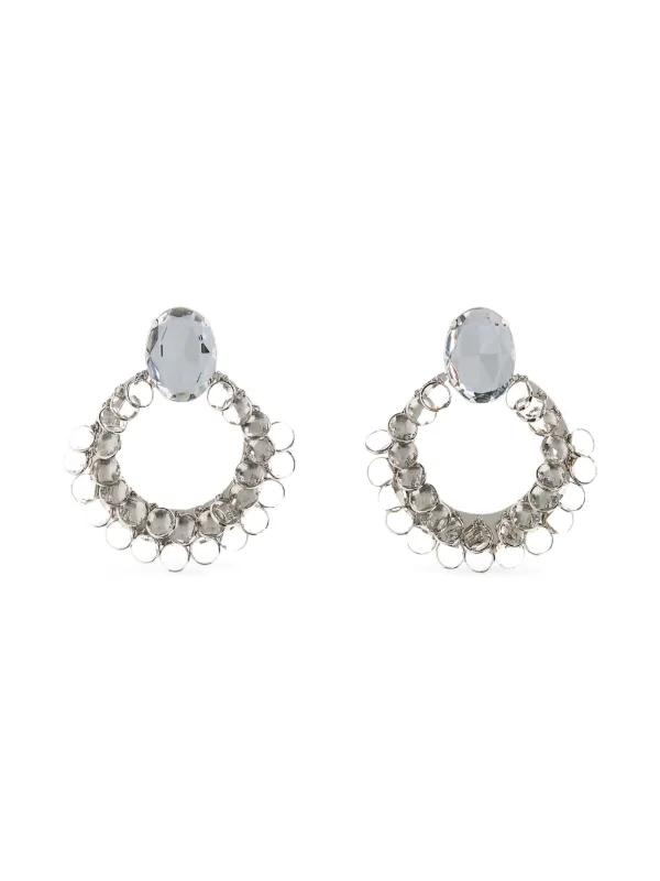 Givenchy Broken Chandelier Clip Earrings in Metal and Crystals in Silver