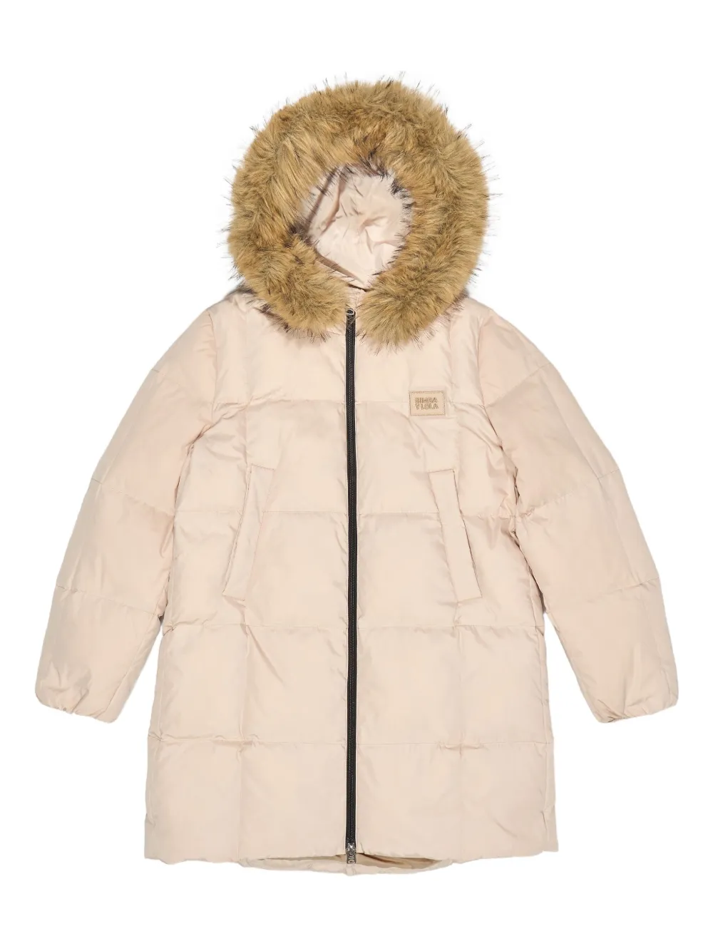 Bimba y Lola fur hooded puffer jacket | Neutrals | Image 1