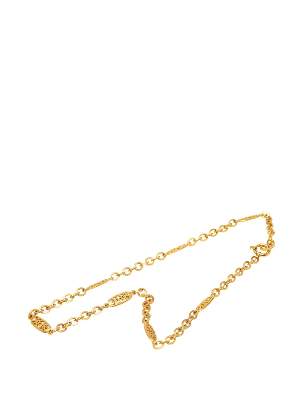 Pre-owned Chanel 1995 Gold Plated Chain Necklace Costume Necklace