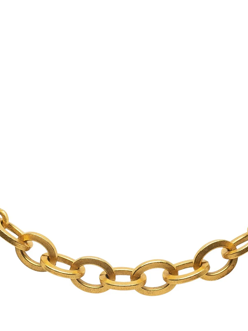 Pre-owned Chanel 1995 Gold Plated Chain Necklace Costume Necklace