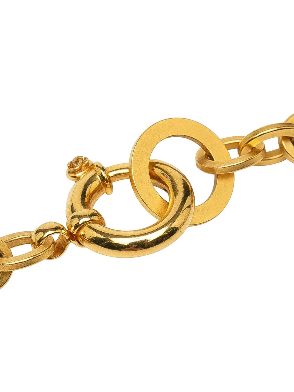 Pre-owned Chanel 1995 Gold Plated Chain Necklace Costume Necklace