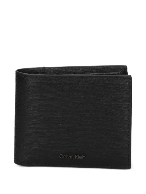 Calvin Klein cartera de piel con placa del logo