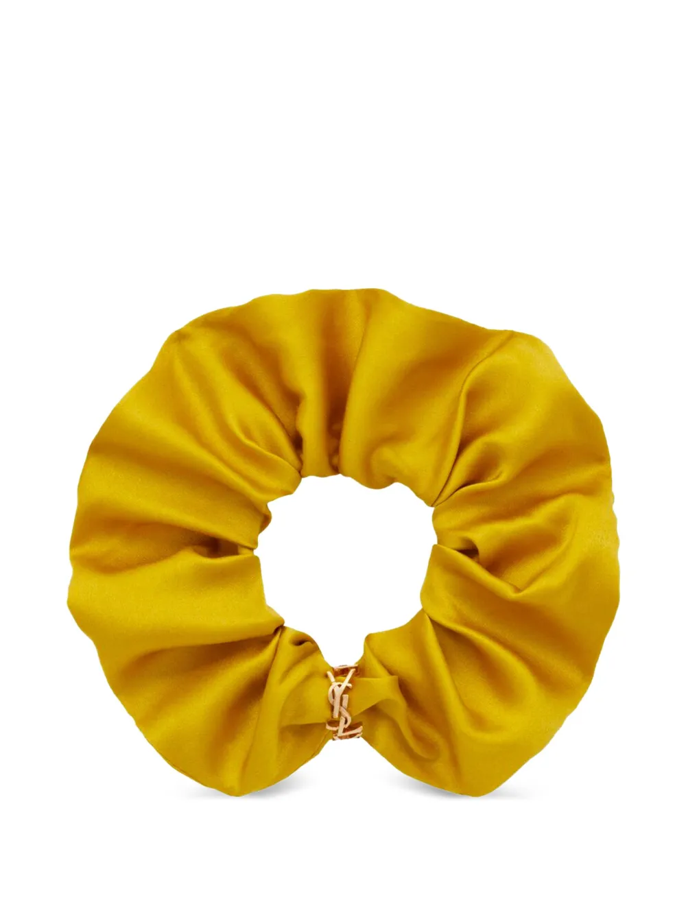 Saint Laurent Cassandre-ring Scrunchie In Yellow