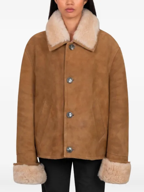 AMI Paris buttoned shearling jacket