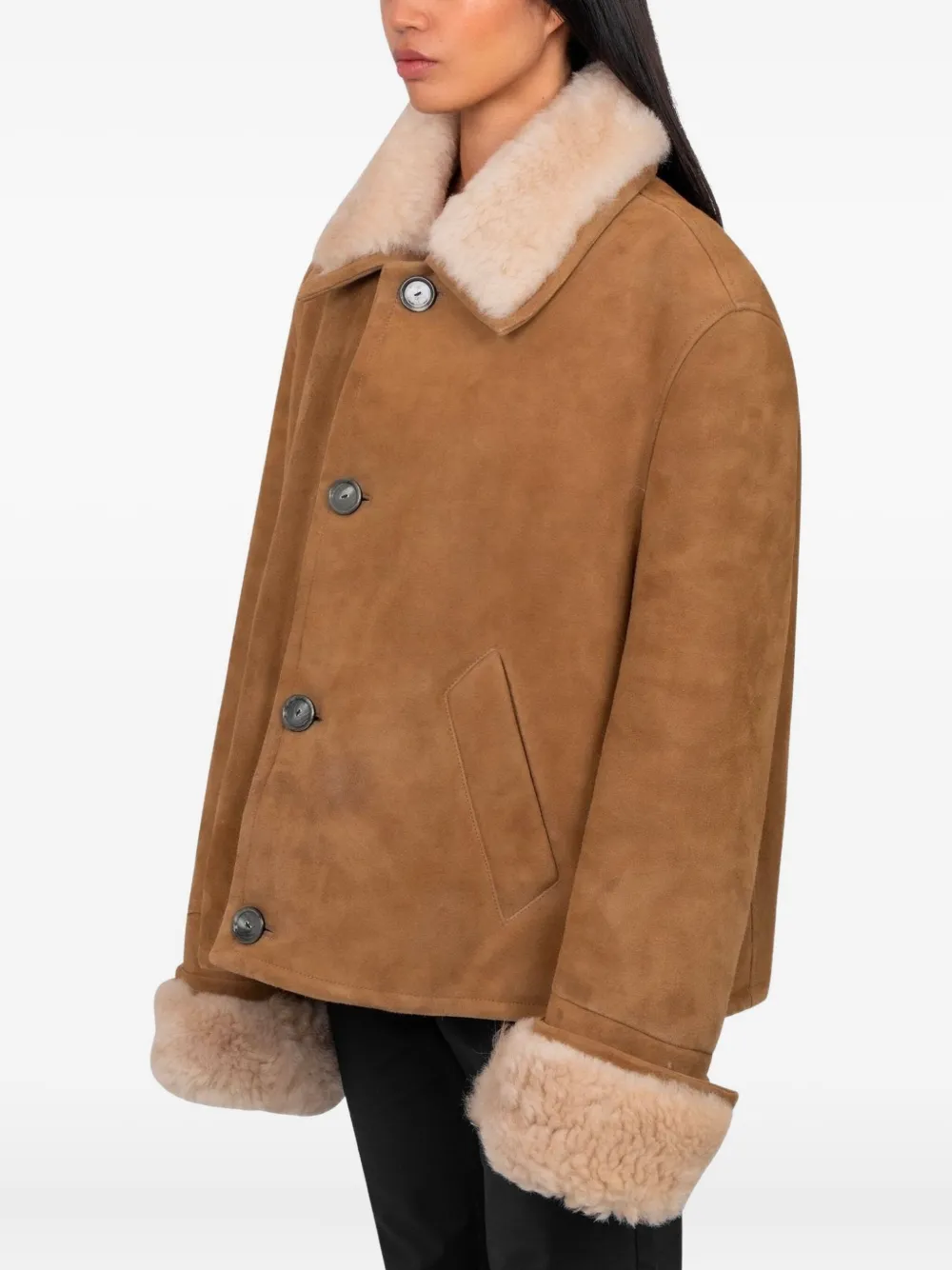 AMI Paris buttoned shearling jacket | Leather Jackets | Image 2