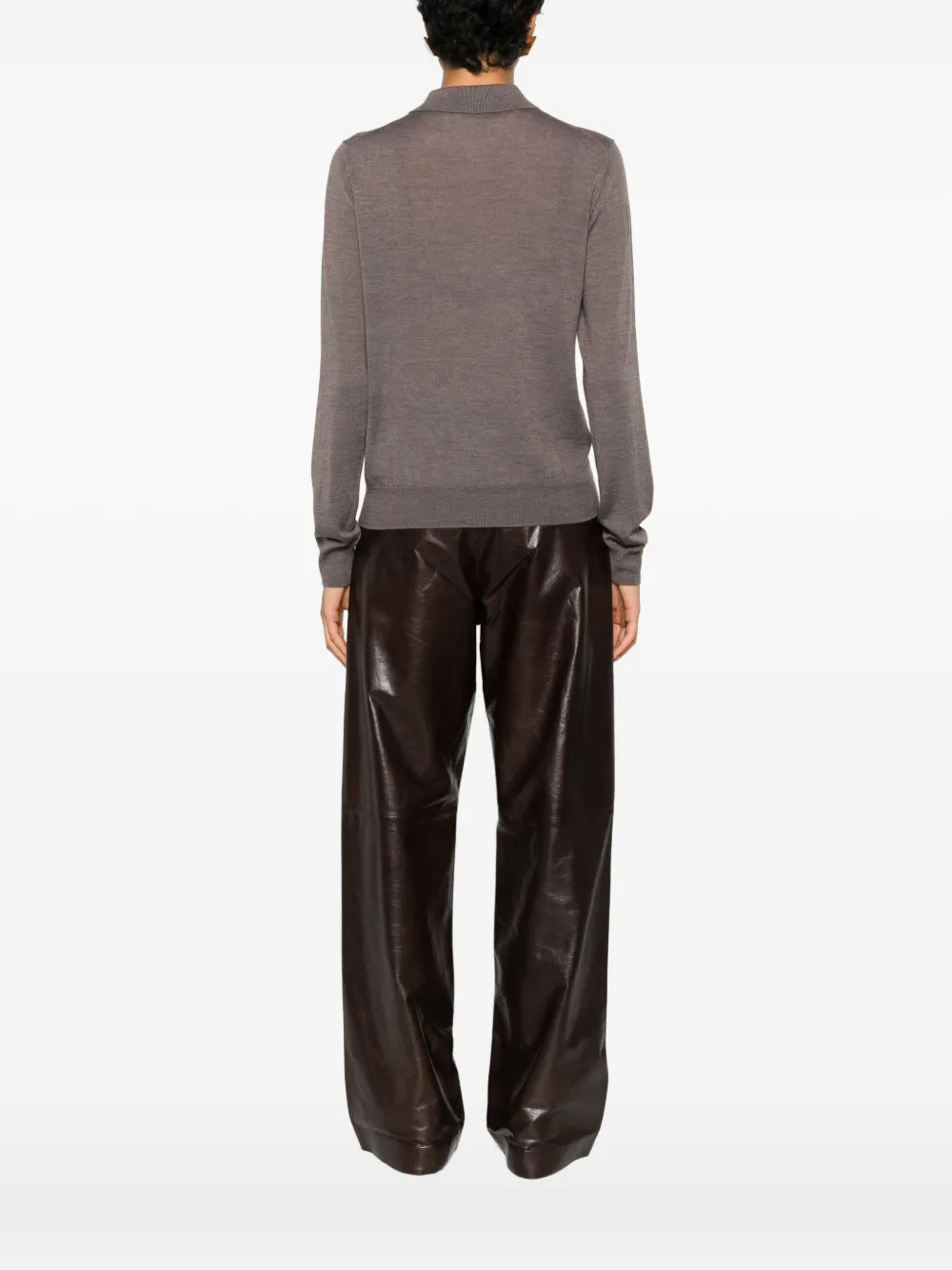 P.a.r.o.s.h Buttoned Collar Sweater In Brown