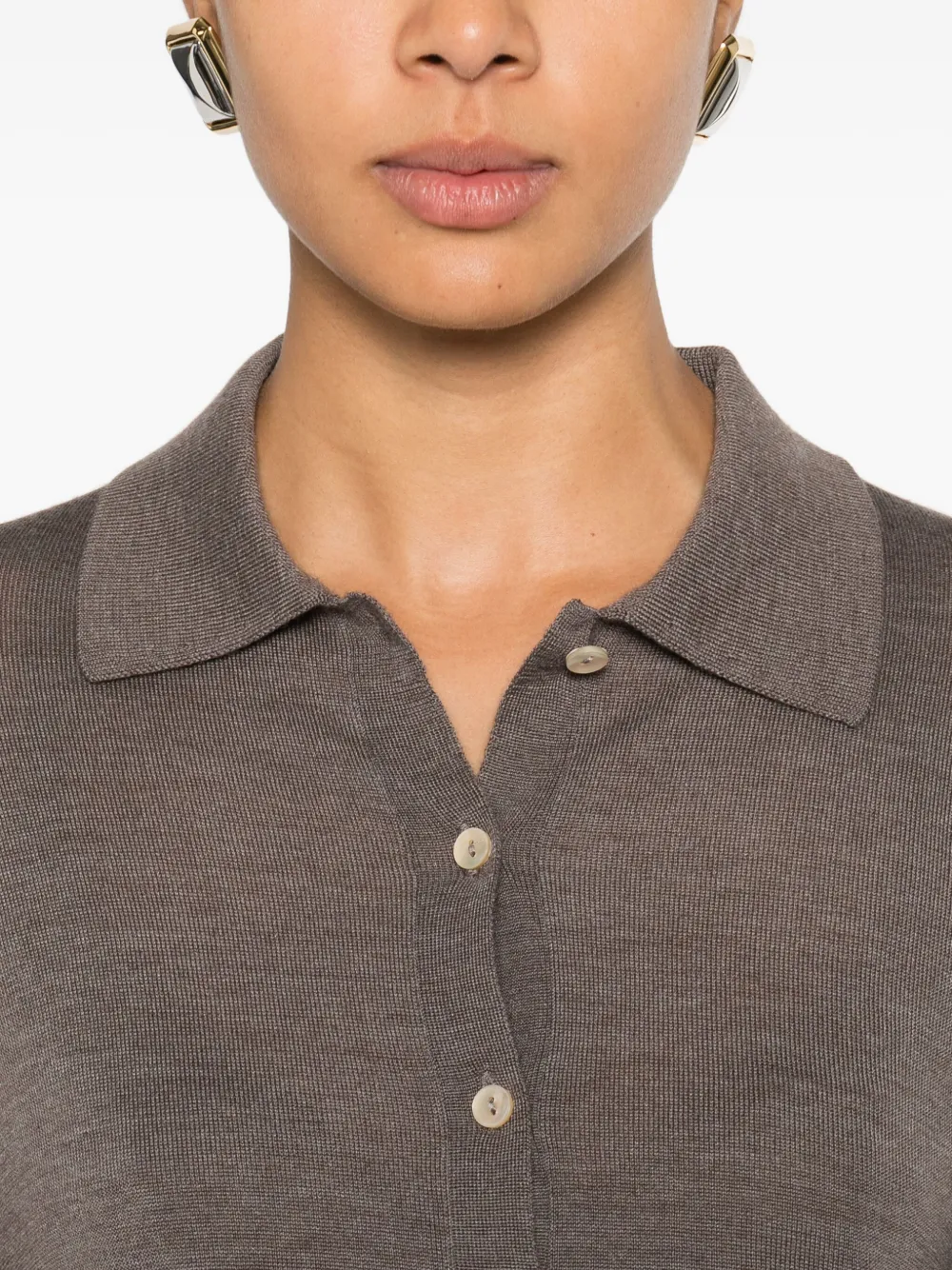 P.a.r.o.s.h Buttoned Collar Sweater In Brown