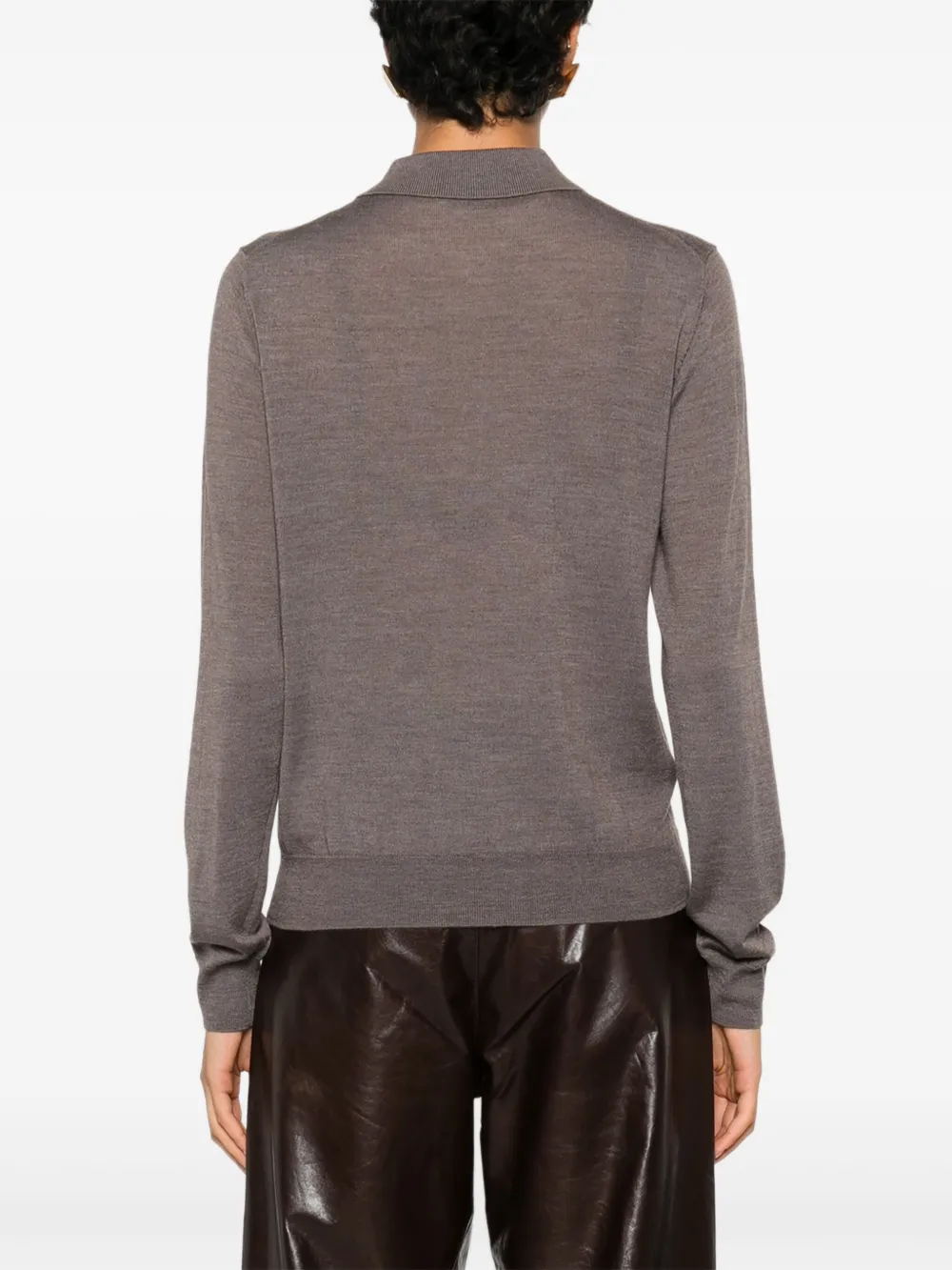 P.A.R.O.S.H. Trui met kraag met knopen Bruin