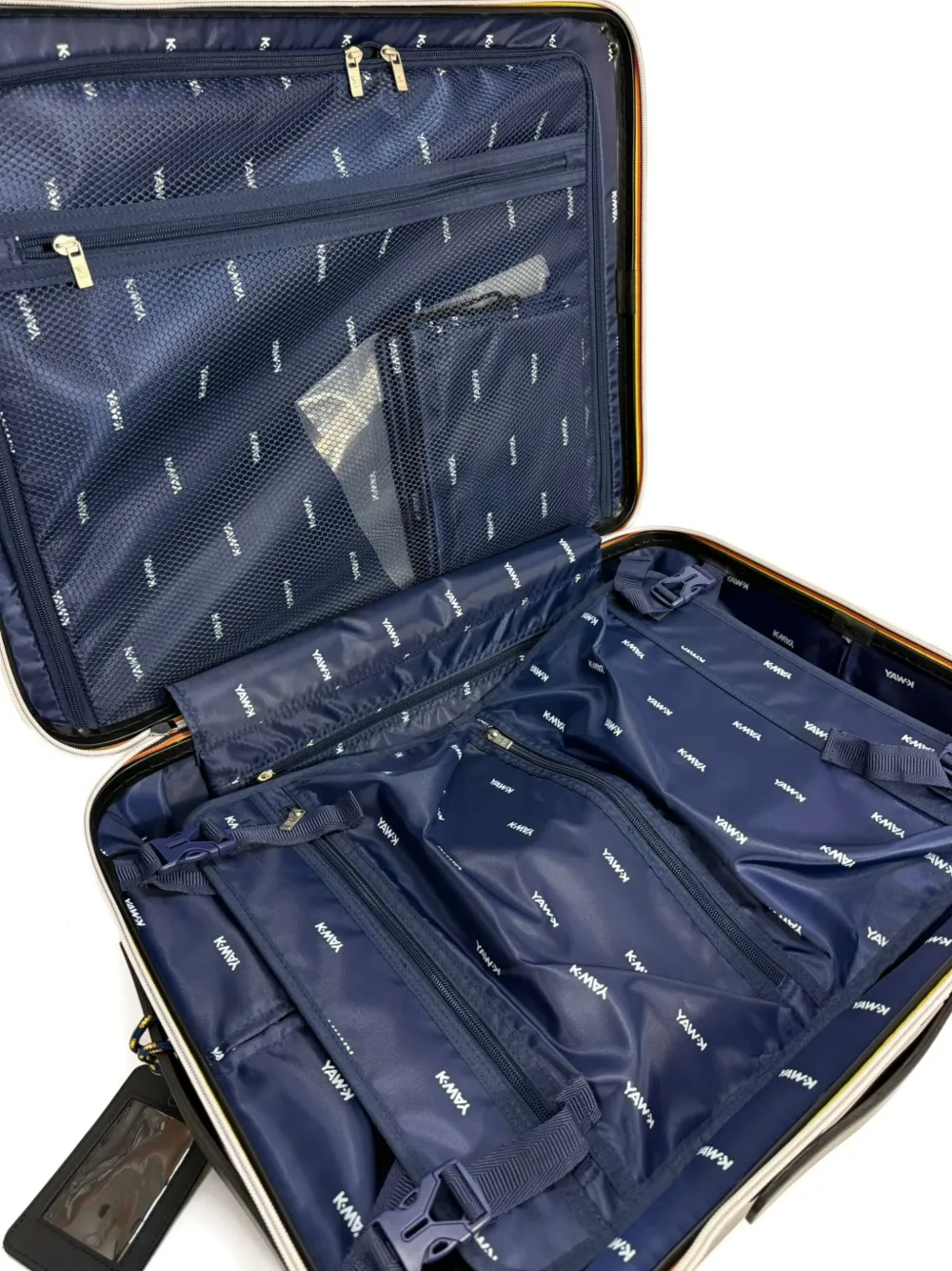 K-Way Rolkoffer met logo-reliëf en vier wielen Zwart