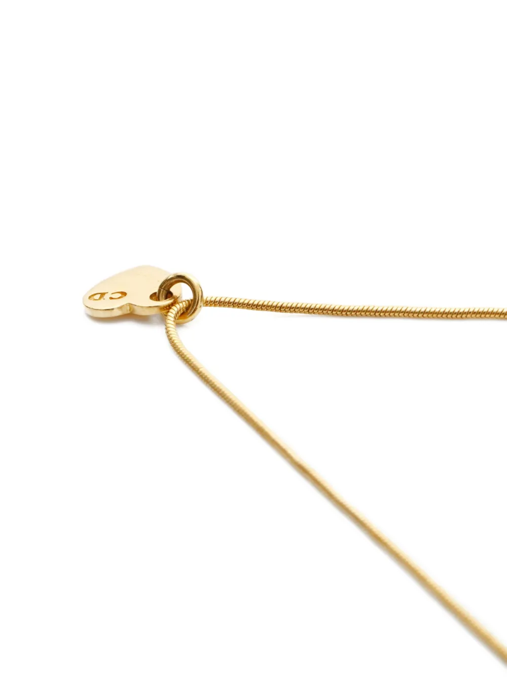 Pre-owned Dior 1970-1990s Heart-charm Necklace In Gold