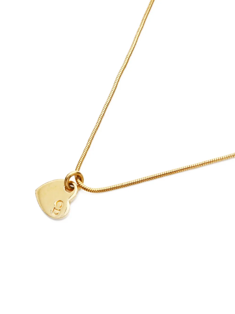 Pre-owned Dior 1970-1990s Heart-charm Necklace In Gold