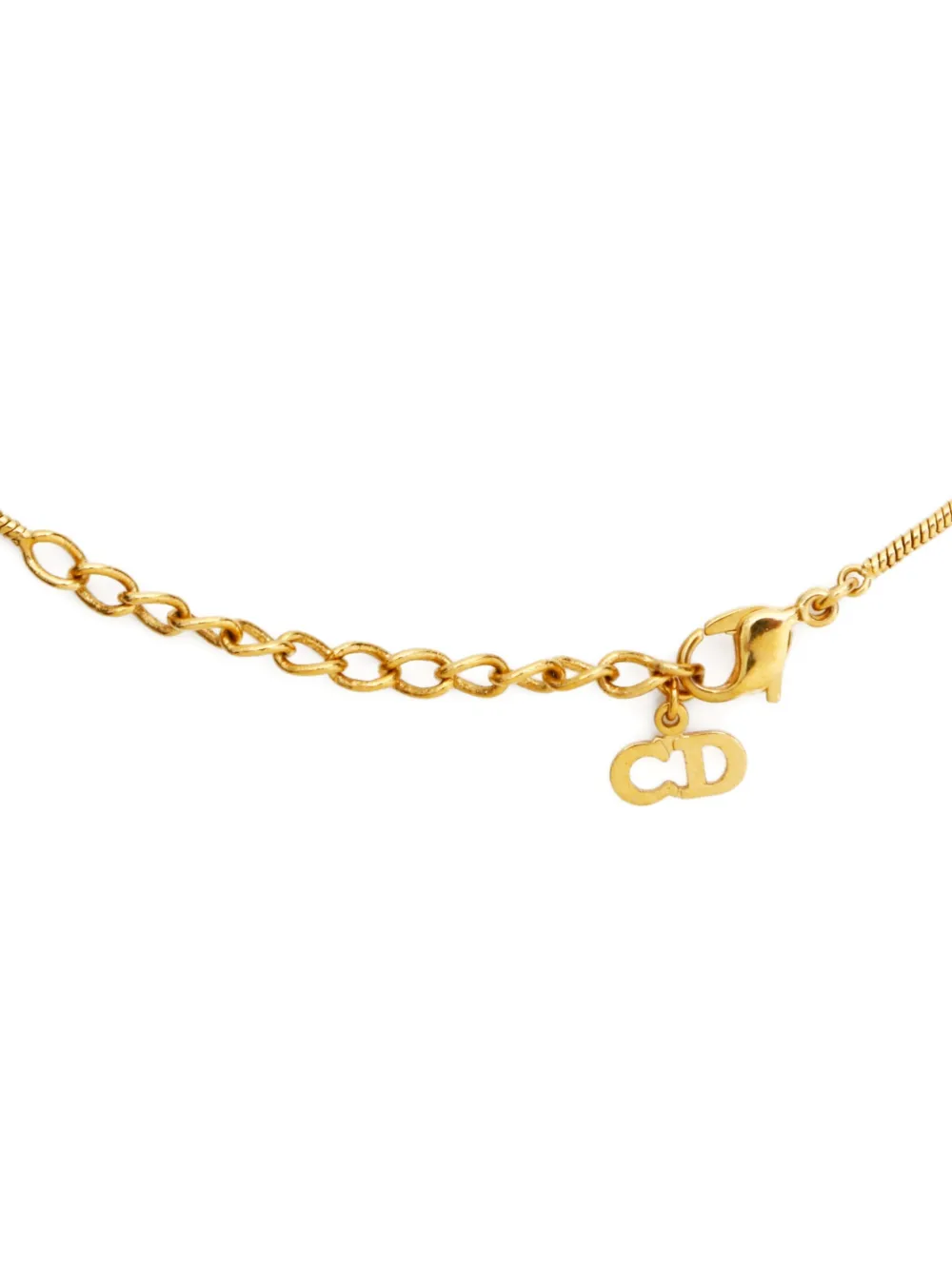 Pre-owned Dior 1970-1990s Heart-charm Necklace In Gold
