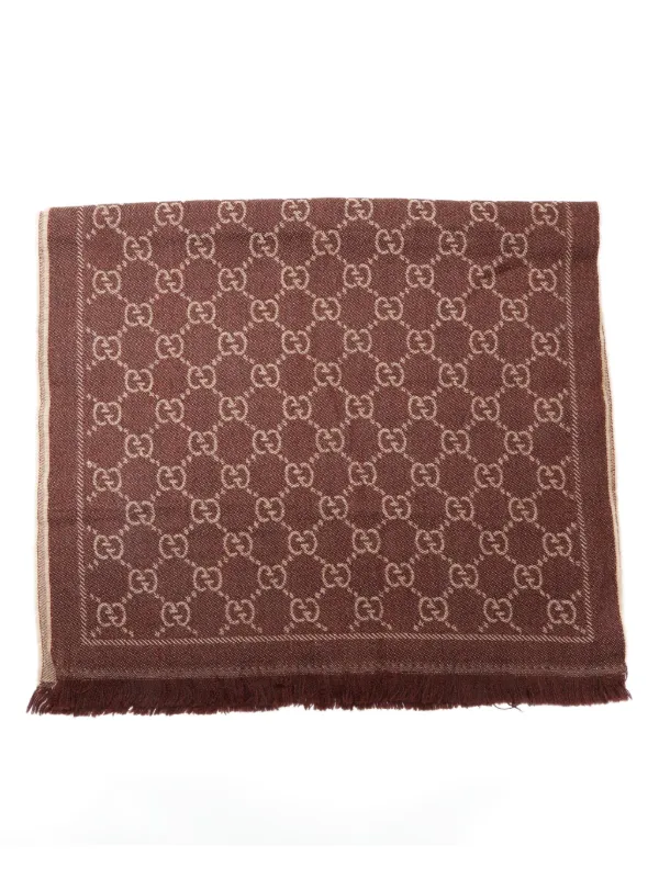 Gucci Pre-Owned 2000-2020s Wool Scarf Brown FARFETCH SG