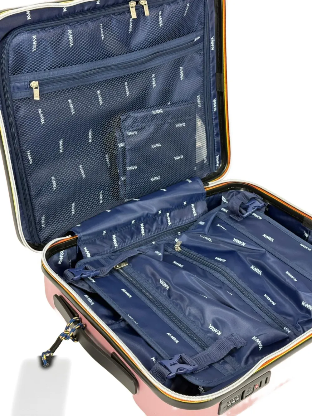 K-way Embossed-logo Wheeled Luggage In Pink