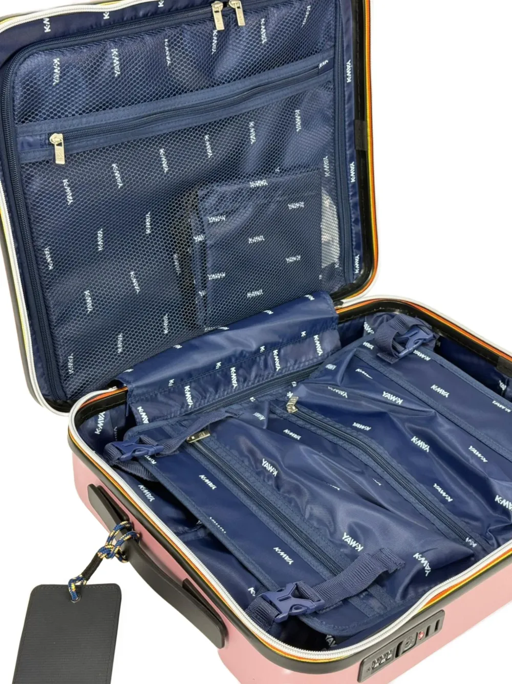 K-Way Rolkoffer met logo-reliëf Roze