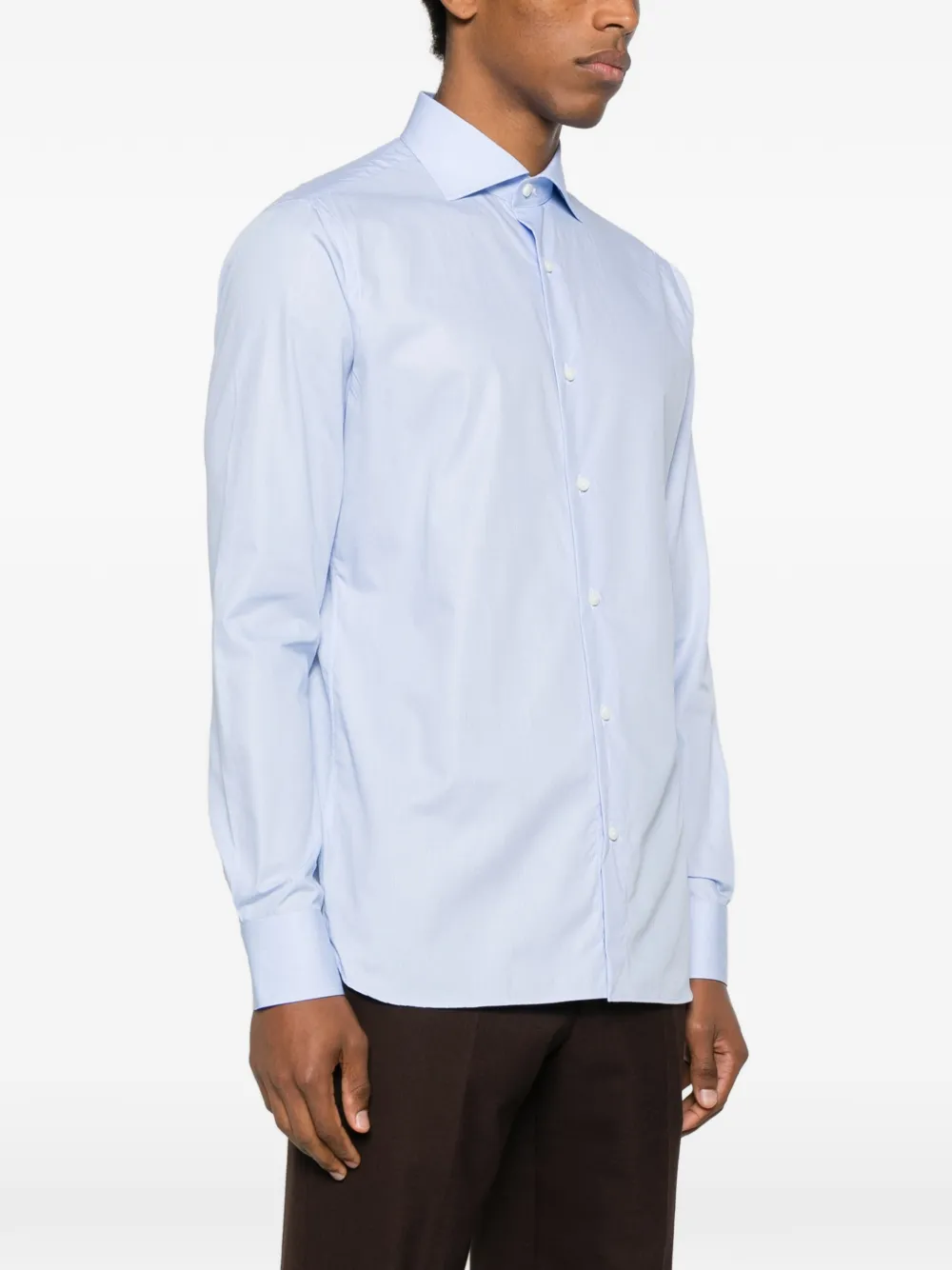Truzzi Button-down Pocket Shirt In Blue