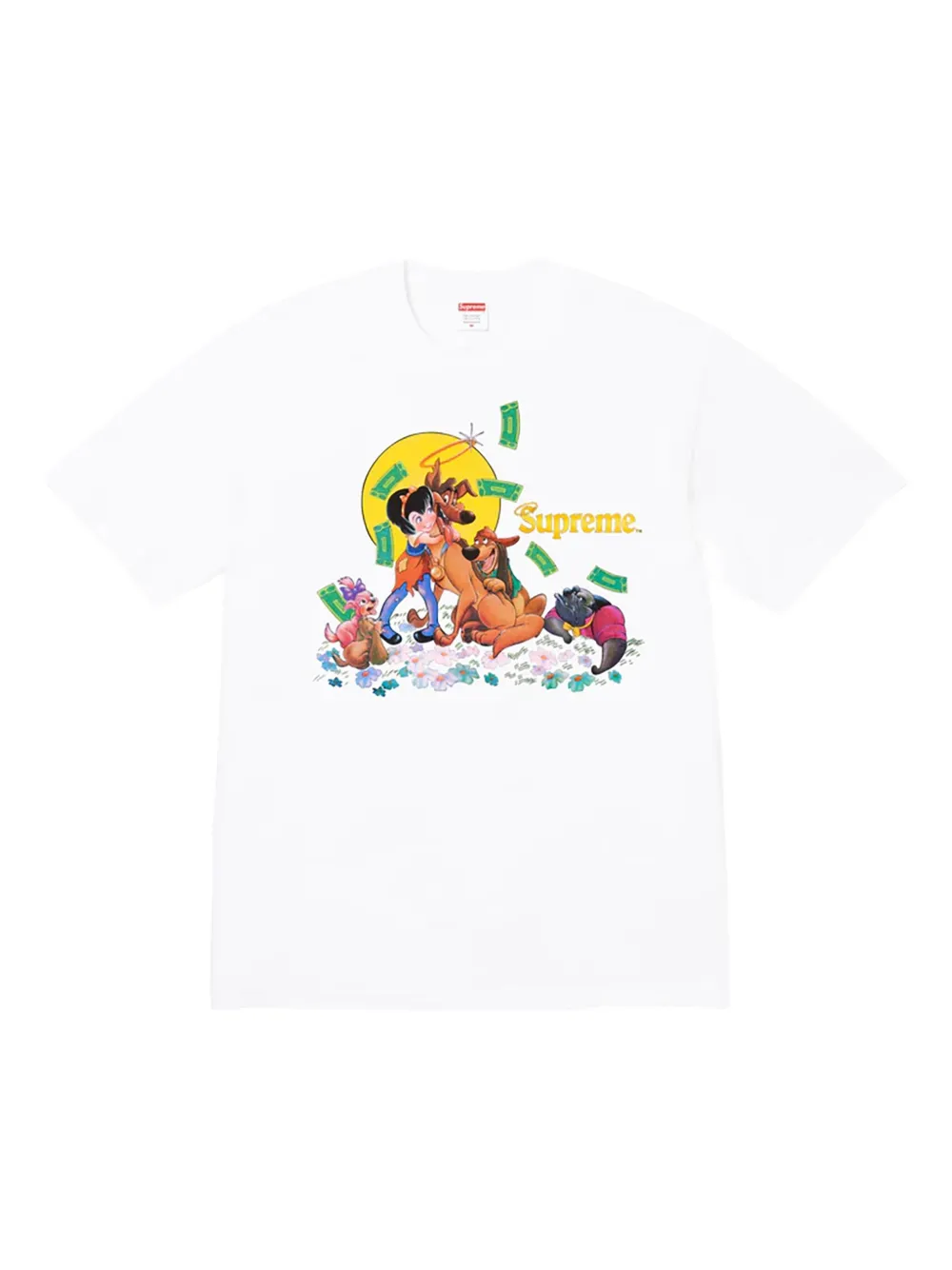 Supreme T-shirt All Dogs GoTo Heaven - Bianco