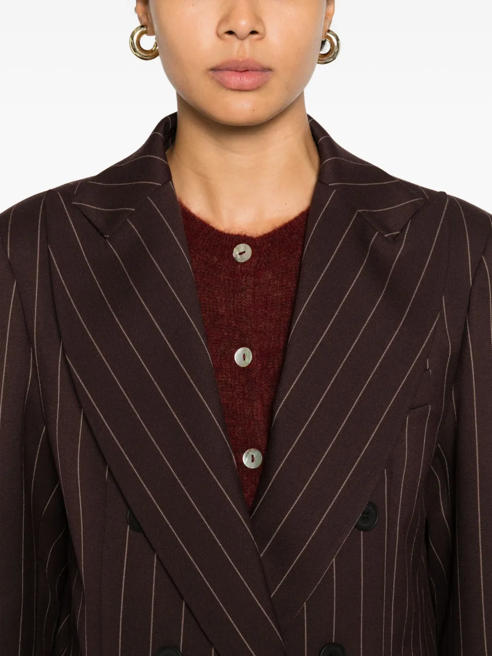 MAR DE MARGARITAS Gestreepte blazer Bruin