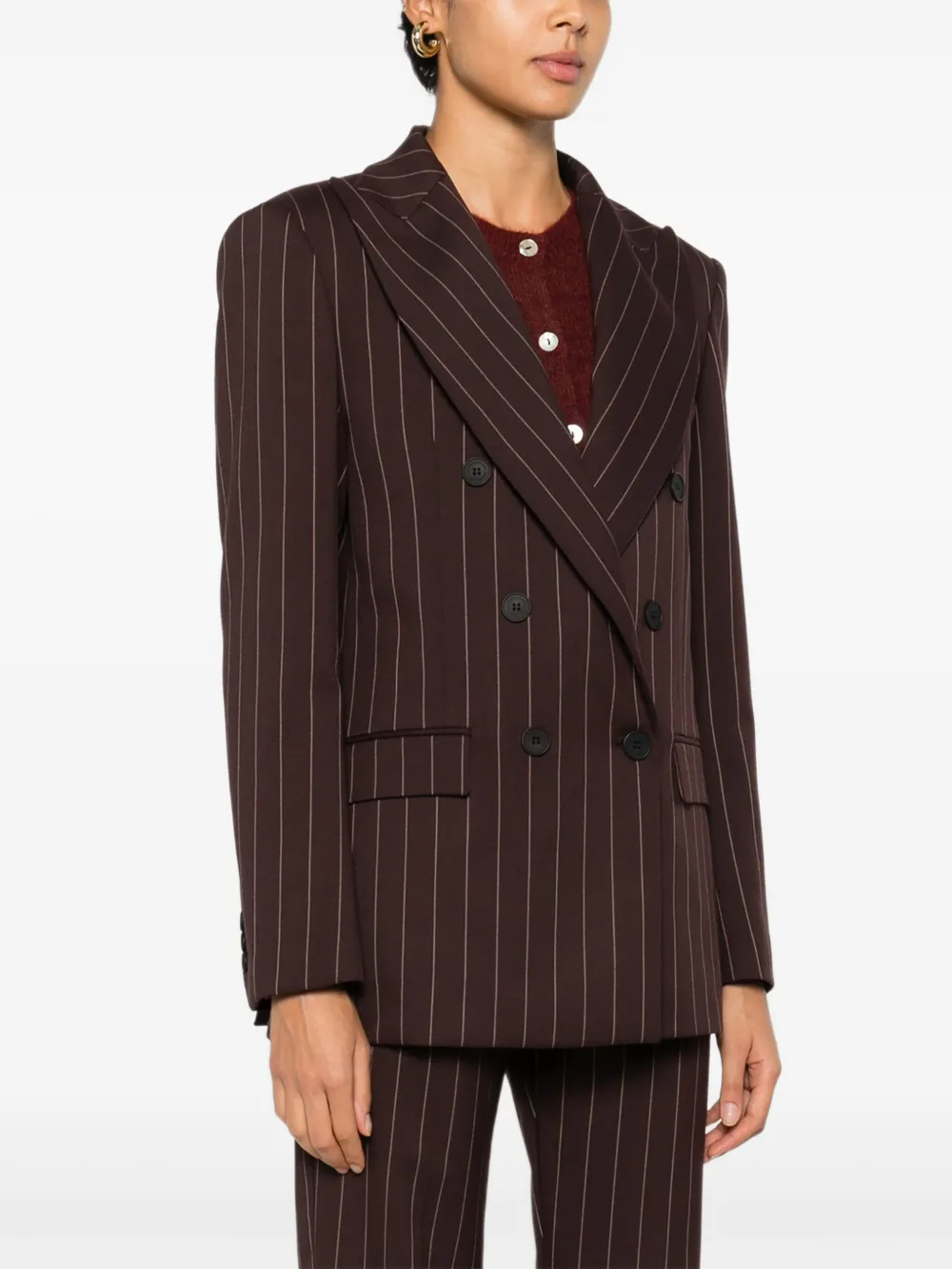 MAR DE MARGARITAS Gestreepte blazer Bruin