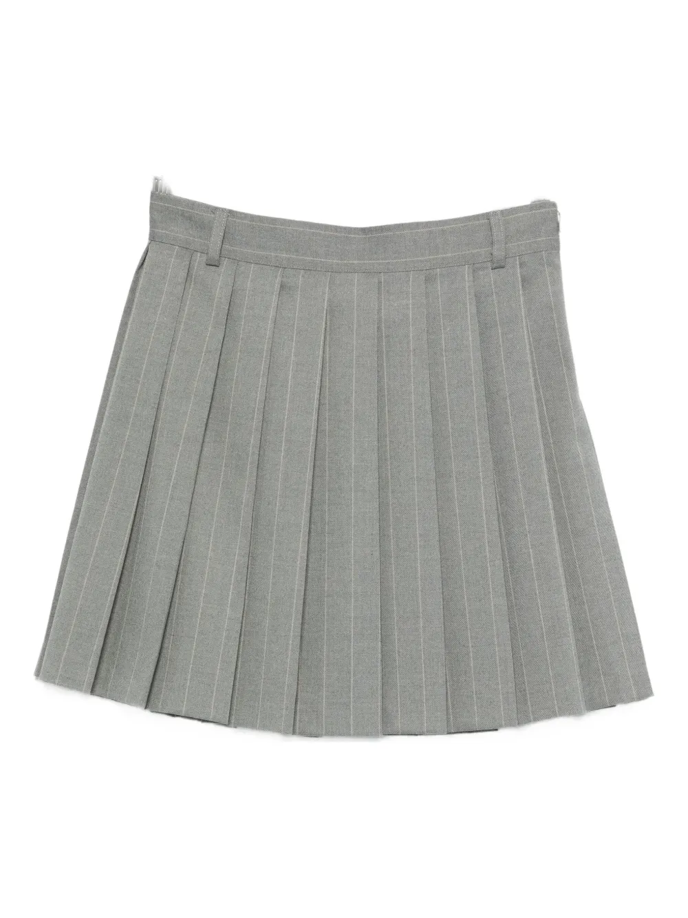 Mar De Margaritas Siena Pinstripe Pleated Skirt In Gray