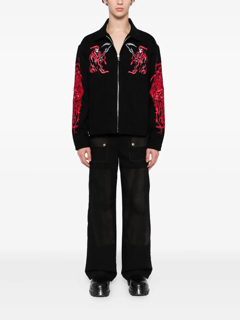 Warren Lotas graphic-embroidered jacket | Denim Jackets | Image 2