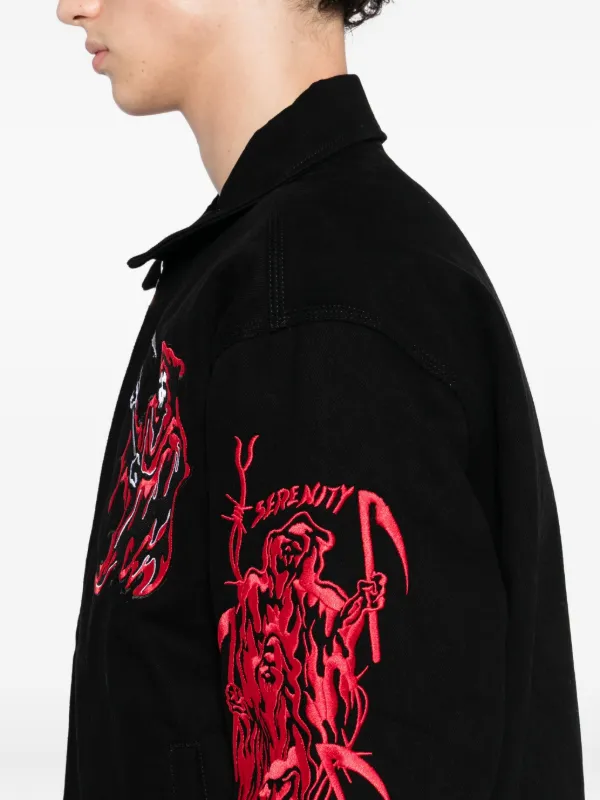 Warren Lotas graphic-embroidered Jacket | Black | FARFETCH Warren Lotas graphic-embroidered Jacket | Black | FARFETCH