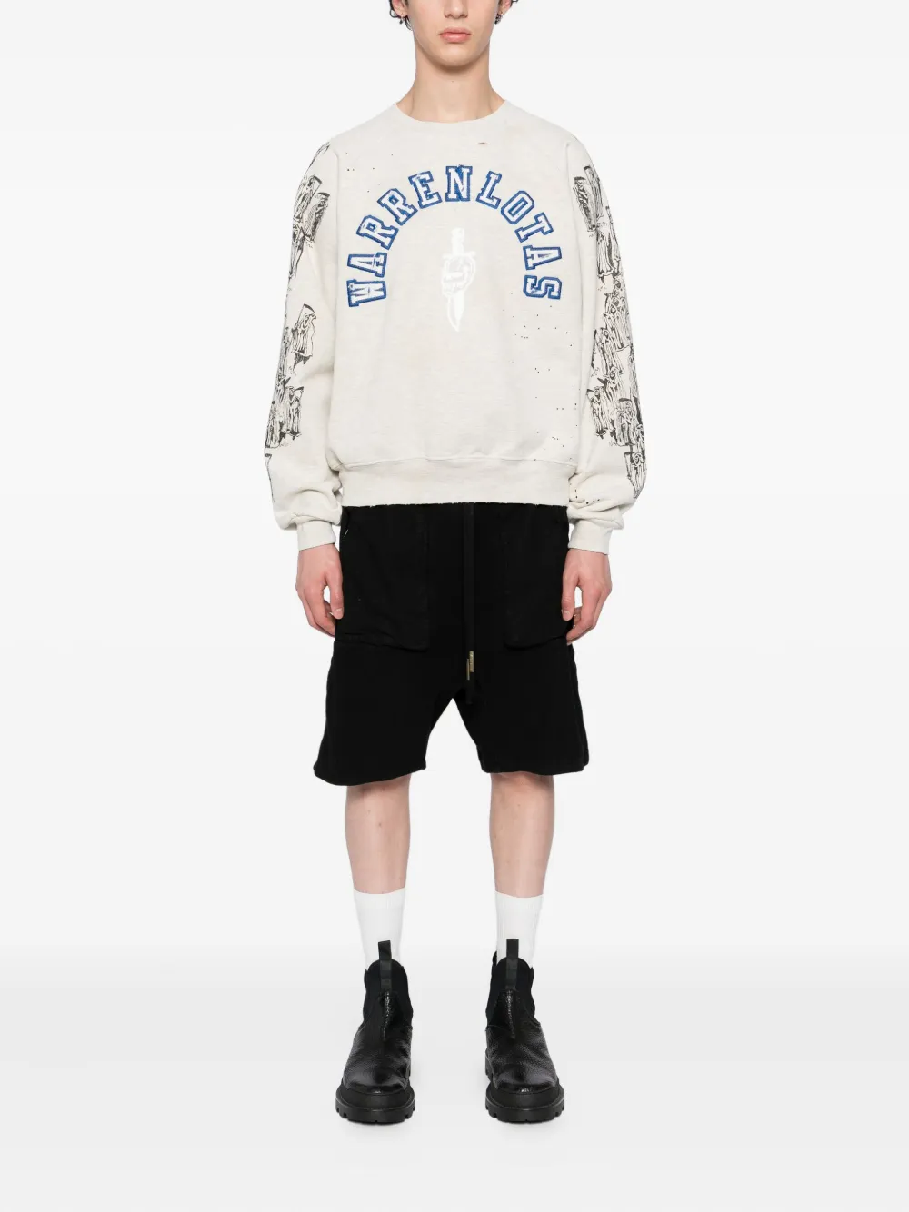 Warren Lotas Sweater met geborduurd logo - Beige