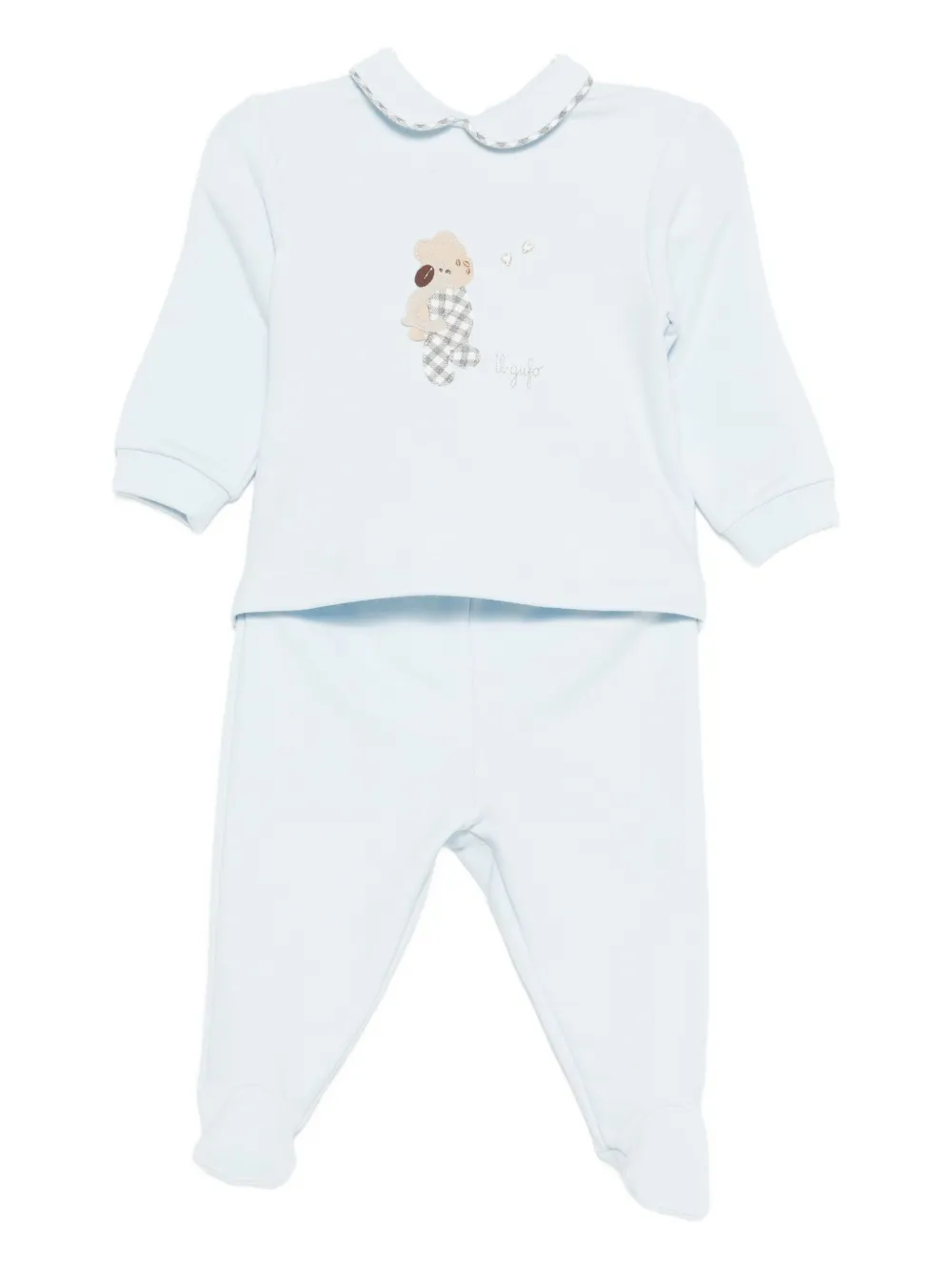 Il Gufo Conjunto 2 peças com bordado de urso | Azul | Image 1