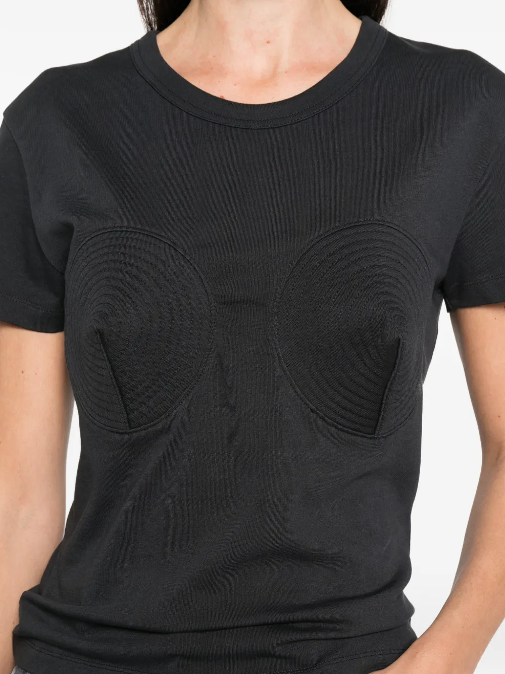 Vaquera Bullet Bra Circular-detail Top In Black