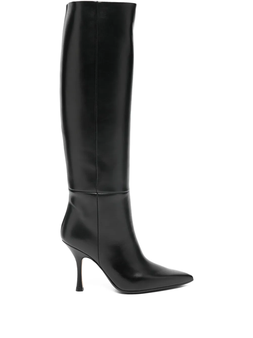 Anna F 100mm Pointed Leather Boots In Black
