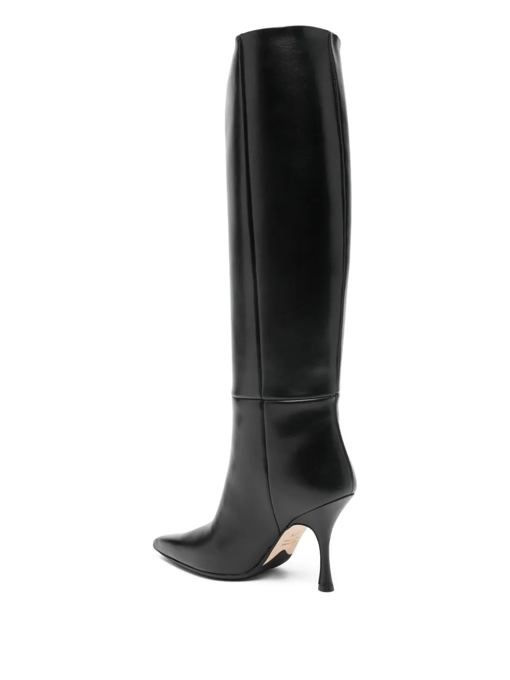 Anna F 100mm Pointed Leather Boots In Black