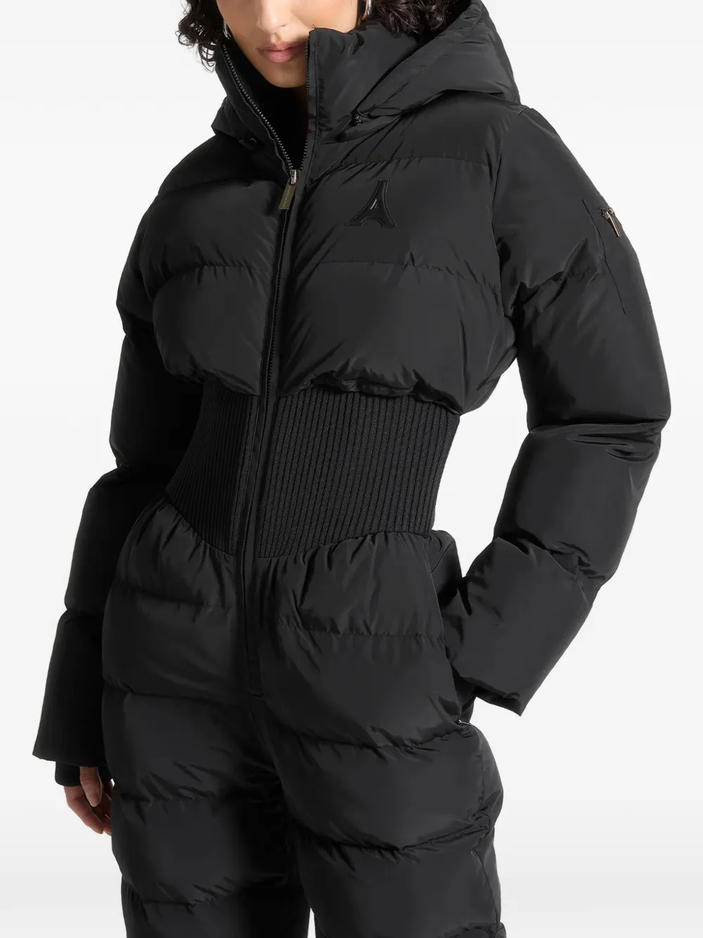 Manya Corset-Detail Black Ski Suit