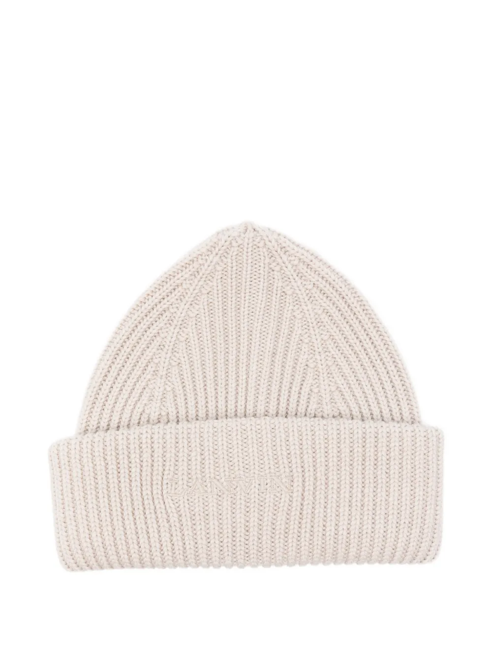Lanvin ribbed beanie hat | Neutrals | Image 1