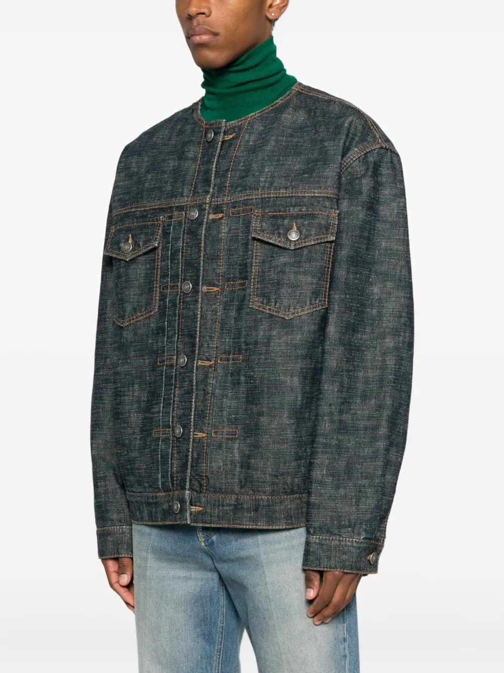 Lanvin Buttoned Denim Jacket In Blue
