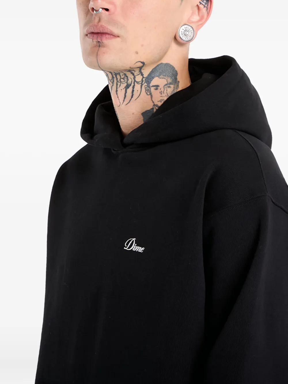 dime Hoodie met Cursive-logo Zwart