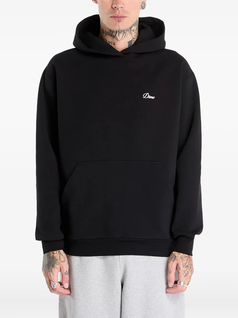 dime Hoodie met Cursive-logo Zwart