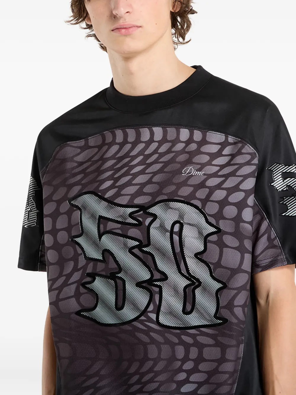 dime N50 T-shirt met grafische print Zwart