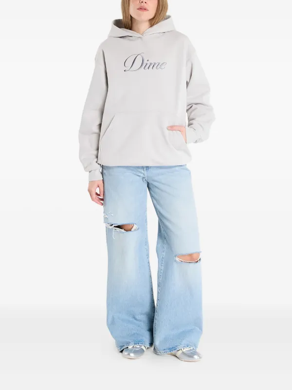 Dime cursive-logo Hoodie | Neutrals | FARFETCH
