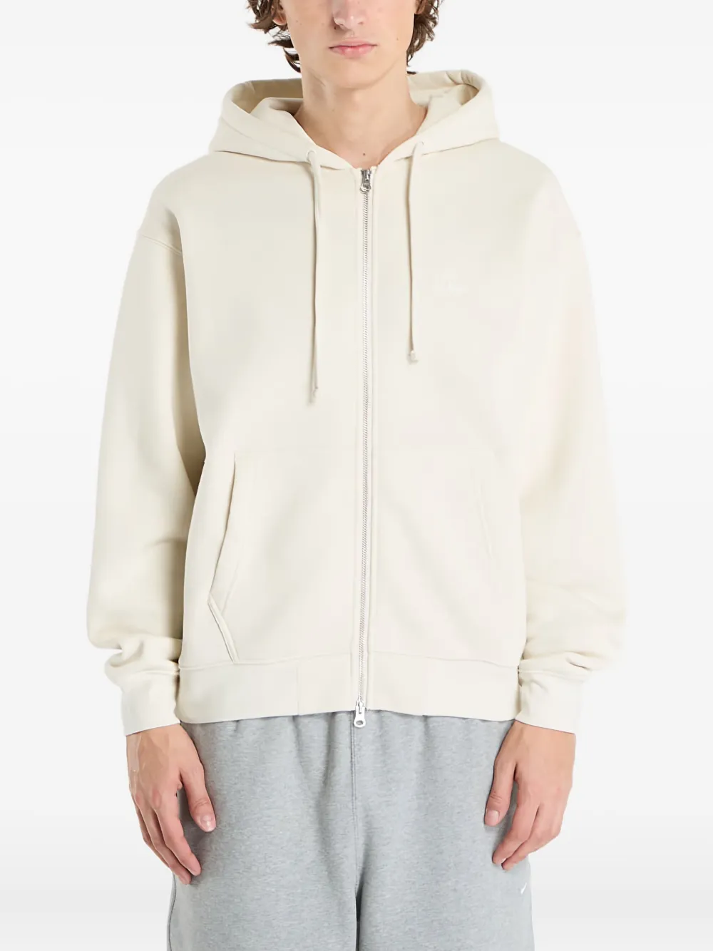 dime cursive zip-up hoodie | Neutrals | Image 1