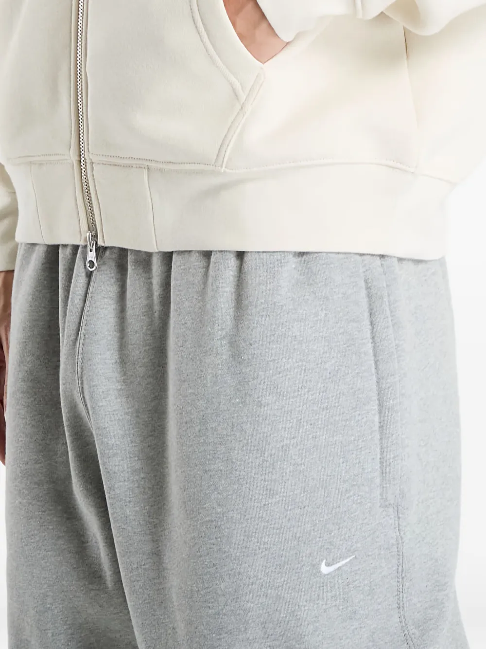 Dime Cursive Zip-up Hoodie In Neutral