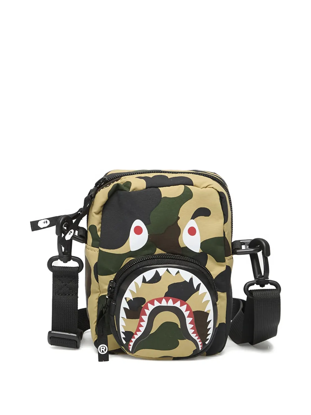 A Bathing Ape Camo Shark Mini Shoulder Bag In Multi