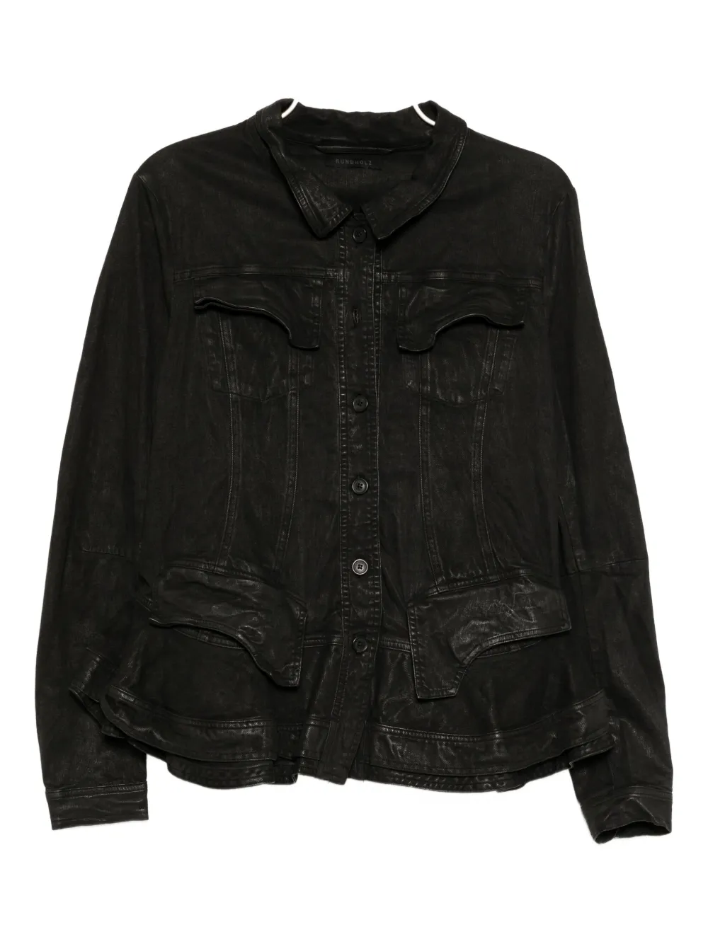 Rundholz Cotton Collared Jacket In Black