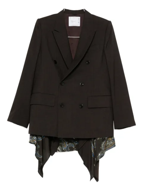 sacai double-breasted paisley blazer