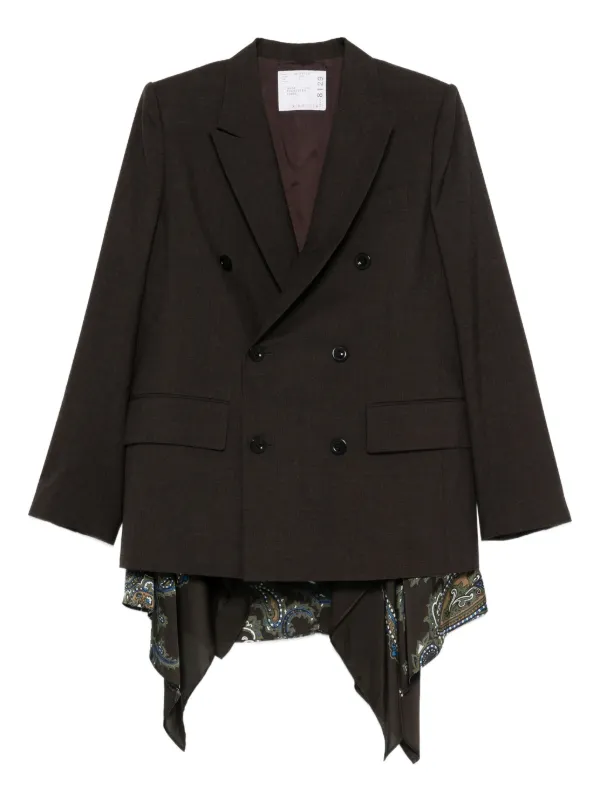 Sacai ペイズリーダブルジャケット | ブラウン | FARFETCH JP