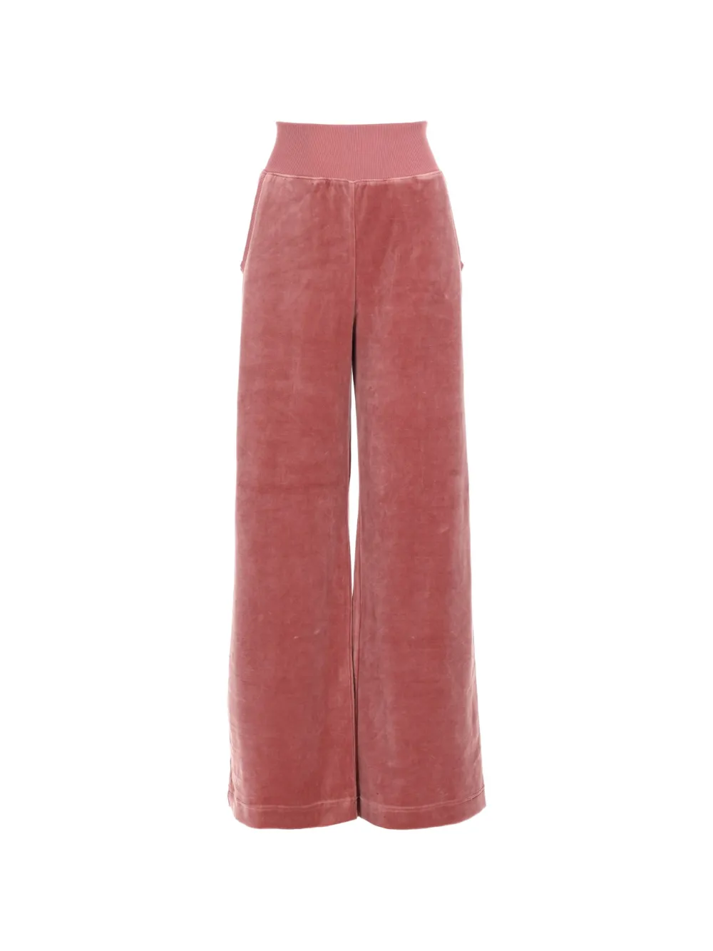 Alberta Ferretti ribbed-waistband velvet trousers - Rosa