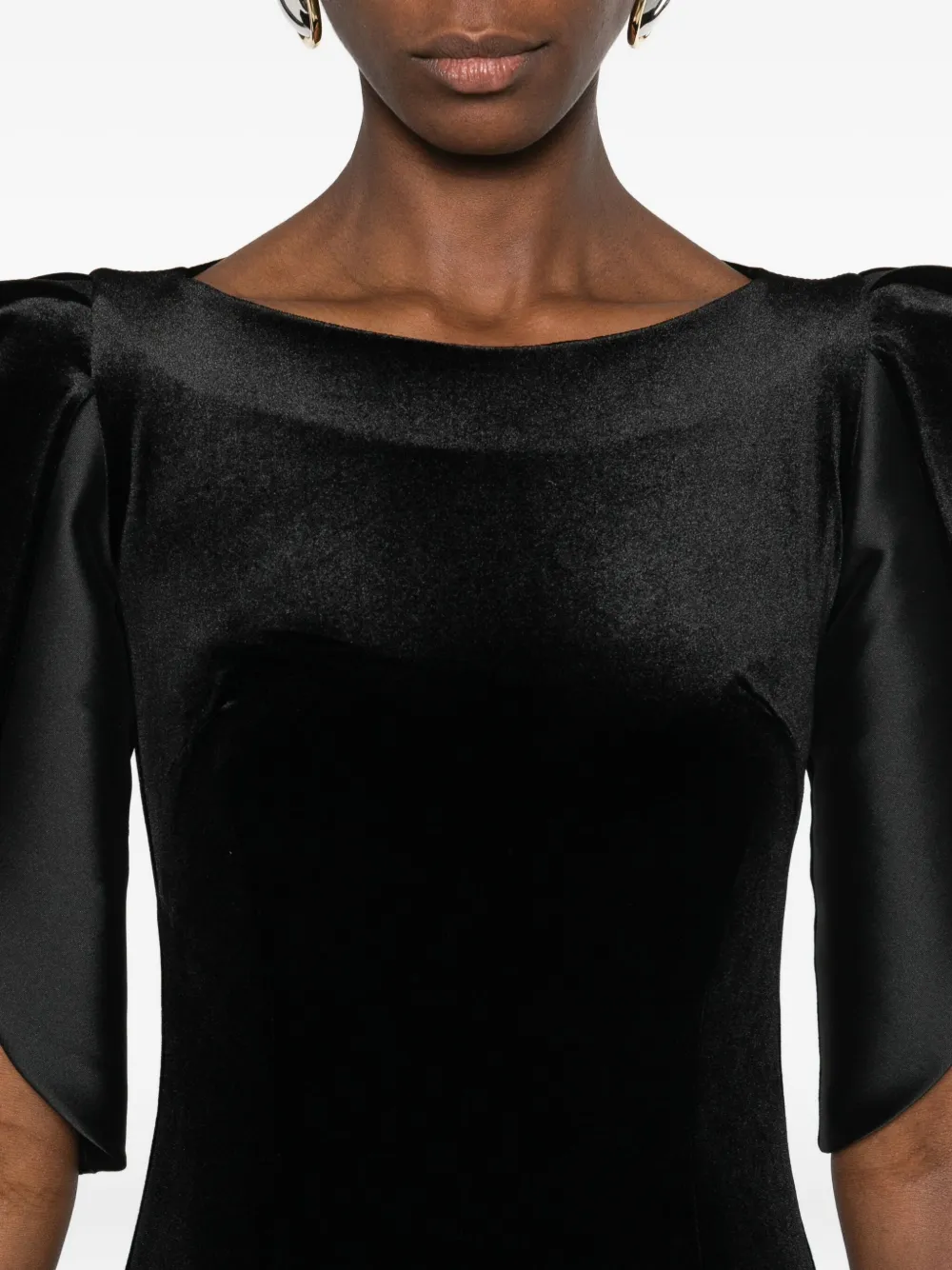 CRISTALLINI Lilith jurk met ceintuur Zwart