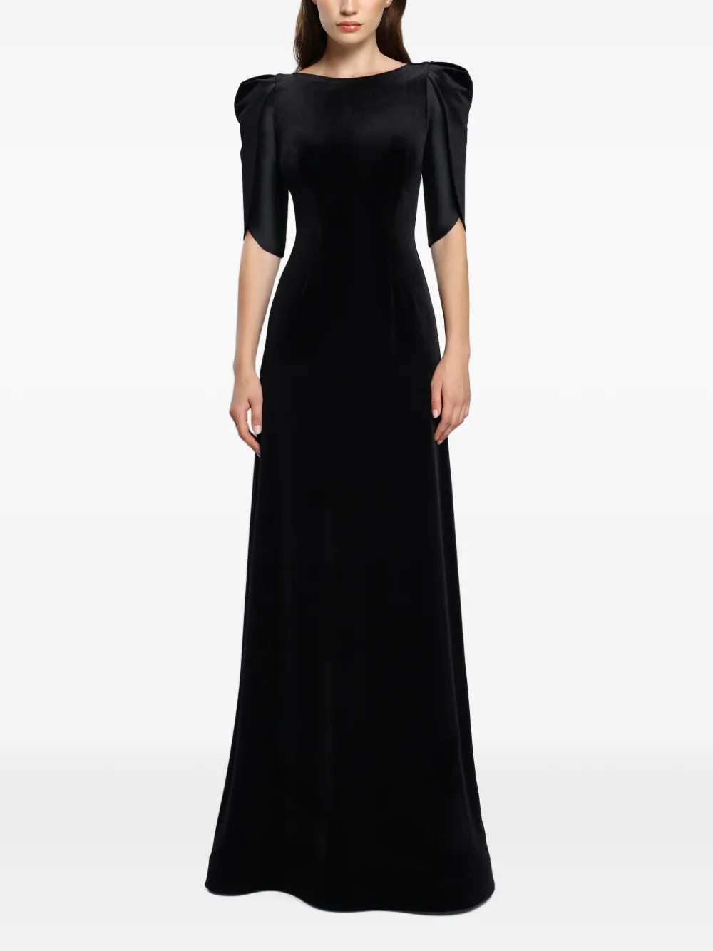 CRISTALLINI Lilith jurk met ceintuur Zwart