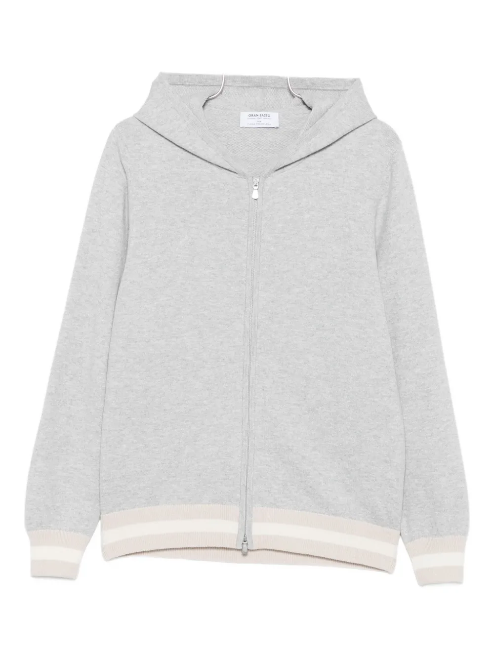 Gran Sasso x Casa Frumoasa hooded striped-trim tracksuit - Grigio